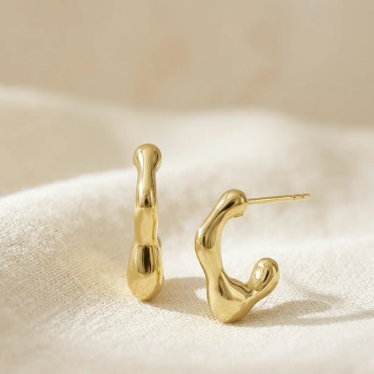 Nova Sculpted Gold Vermeil Hoop Earrings