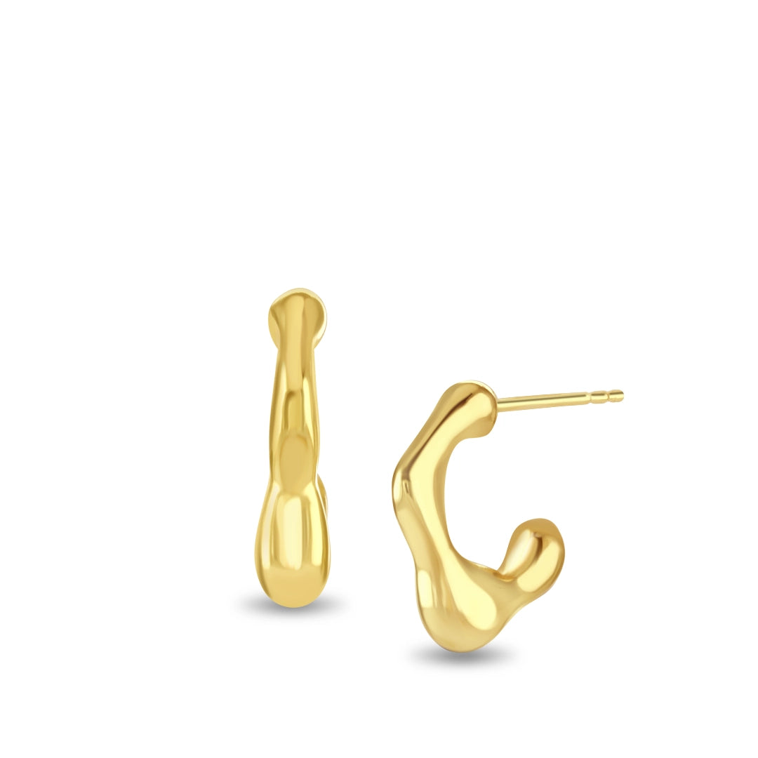 Nova Sculpted Gold Vermeil Hoop Earrings