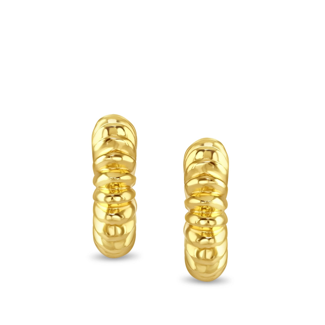 Golden Rays Arc Hoop Earrings