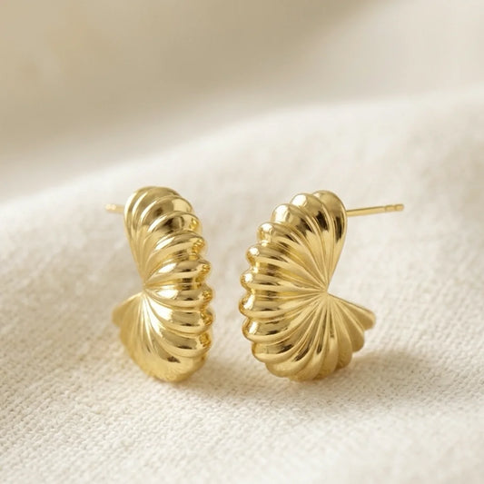 Golden Rays Arc Hoop Earrings