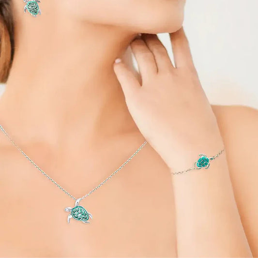 Nicole Barr Aqua Green Enamel Sea Turtle Silver Pendant Nicole Barr Aqua Green Enamel Sea Turtle Silver Pendant
