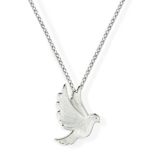 Nicole Barr Nature Peace Dove White Enamel Pendant