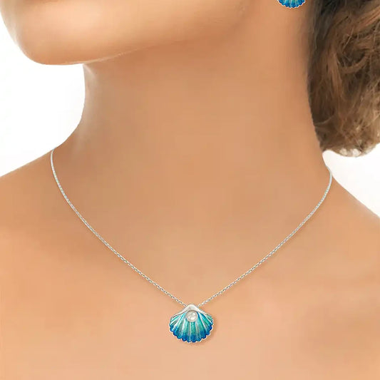Nicole Barr Sea Coastal Shell Pearl Enamel Pendant Nicole Barr Sea Coastal Shell Pearl Enamel Pendant