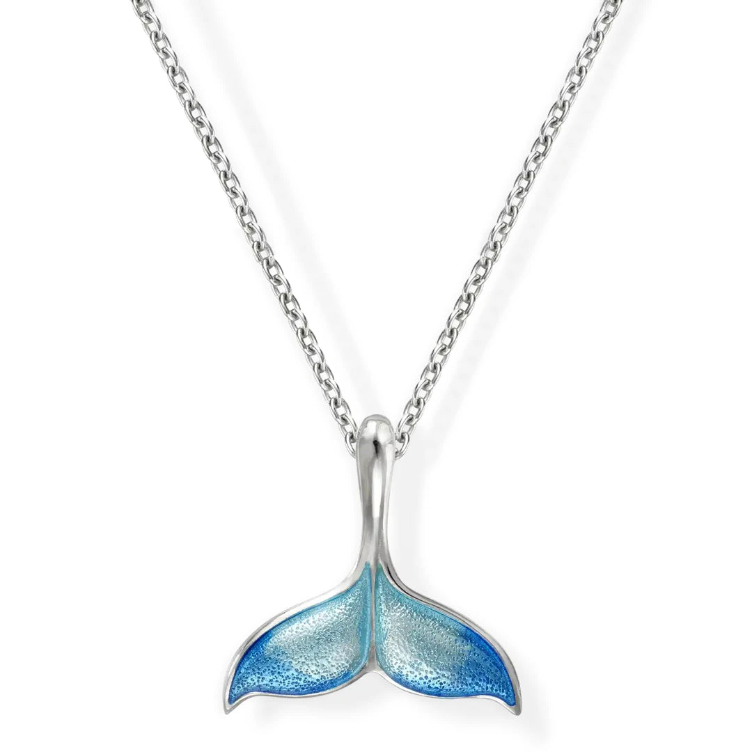 Nicole Barr Blue Enamel Sea Whale Fluke Pendant
