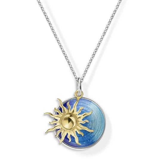 Nicole Barr Celestial Golden Sun over Sea Enamel Pendant