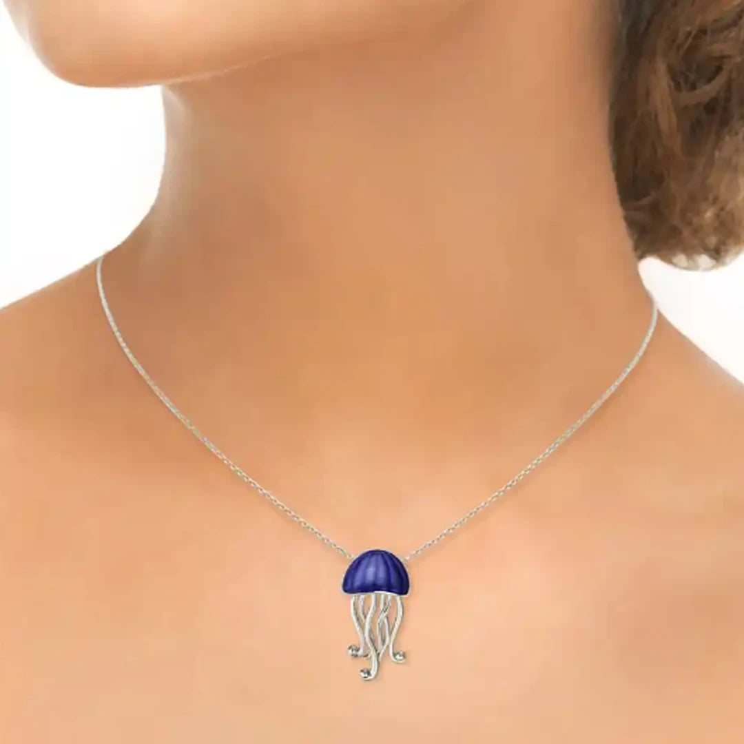 Nicole Barr Sea Blush Jellyfish Silver Pendant