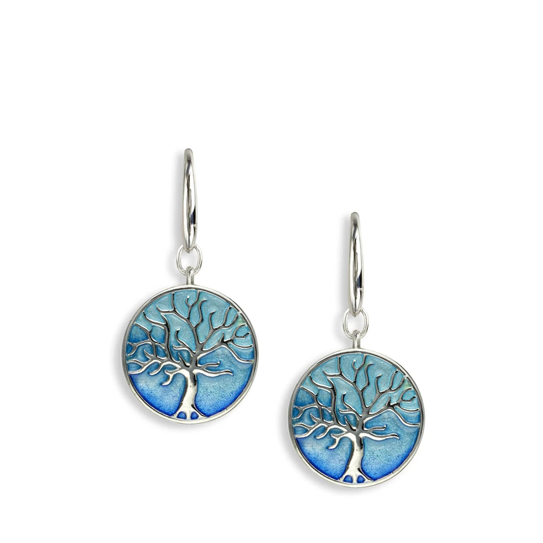 Nicole Barr Nature Blue Horizon Tree of Life Earrings