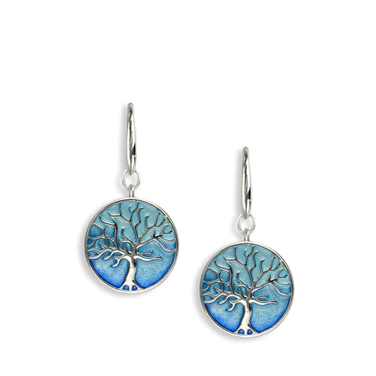 Nicole Barr Nature Blue Horizon Tree of Life Earrings
