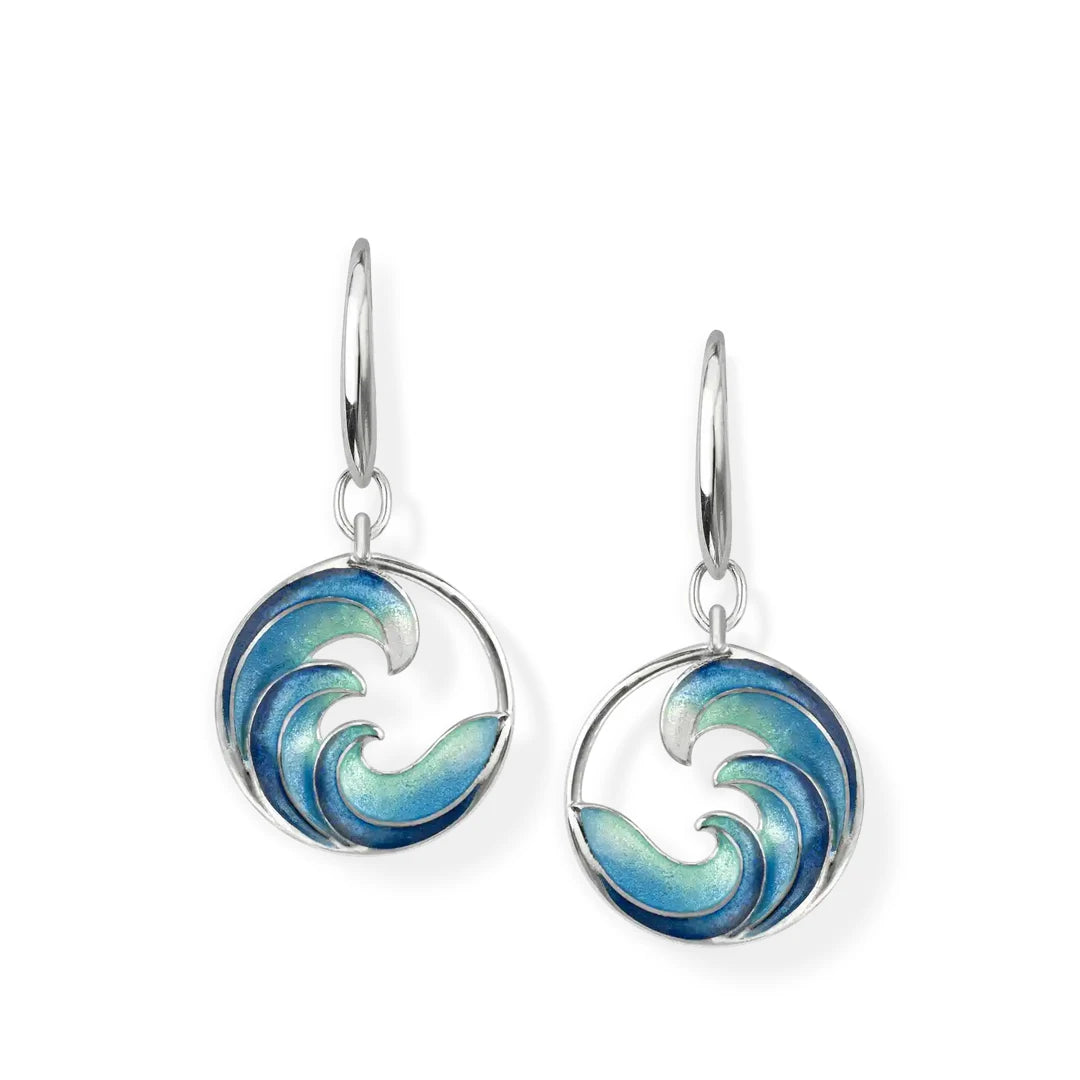Nicole Barr Northern Swell Sea Wave Enamel Necklace,
