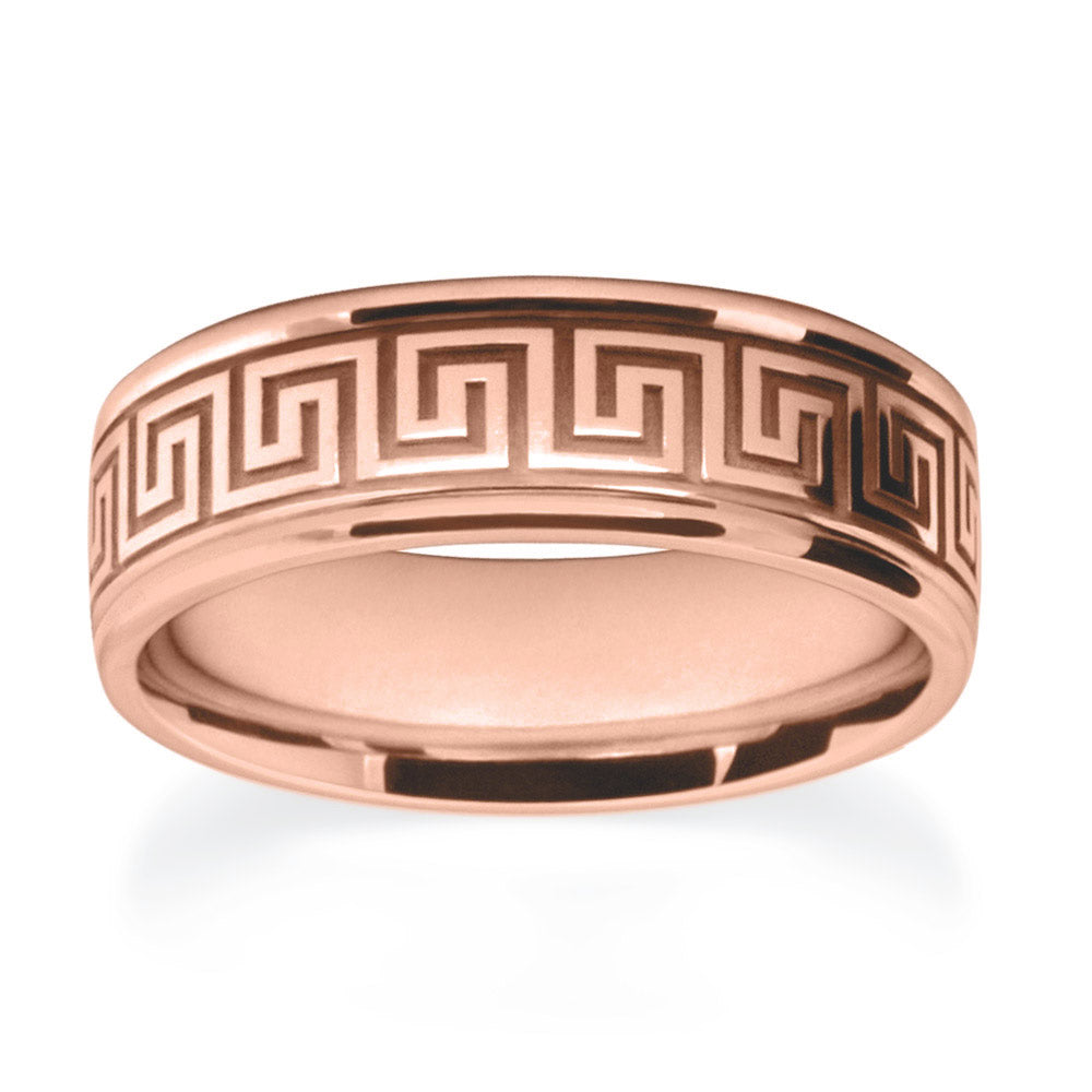 Meander Patterned Wedding Ring
