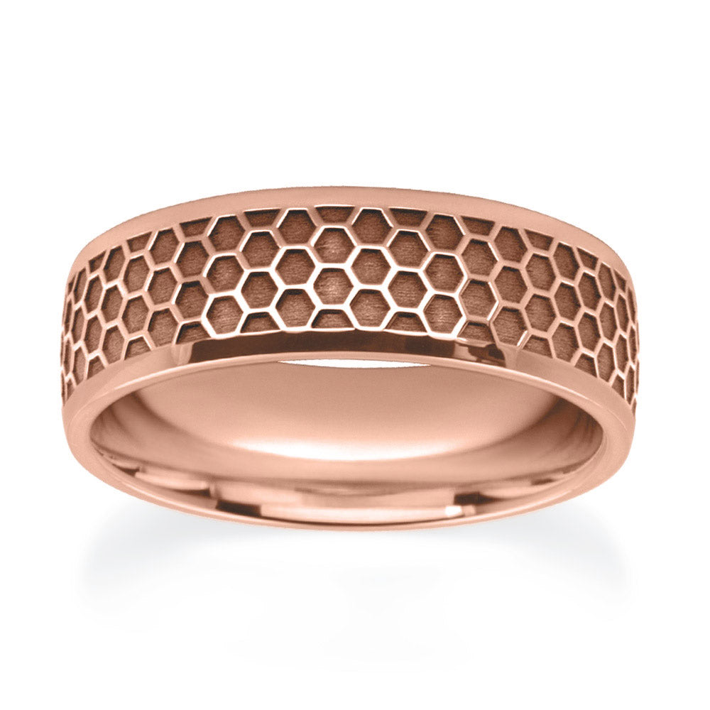 Honeycomb Patterned Wedding Ring
