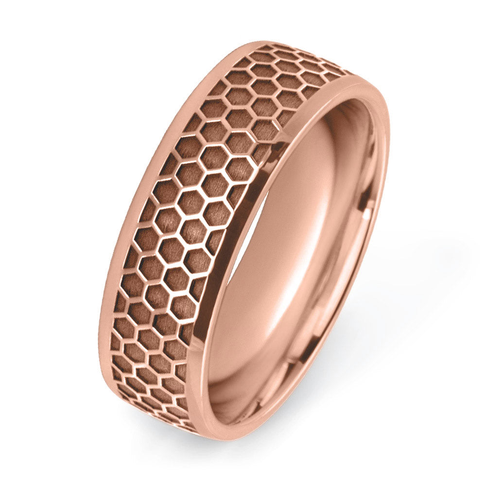 Honeycomb Patterned Wedding Ring
