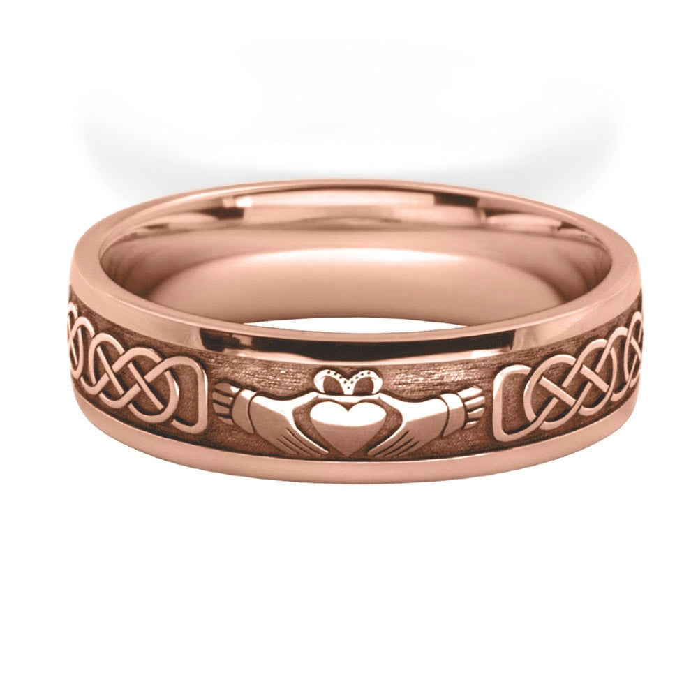 Celtic Claddagh Patterned Wedding Ring