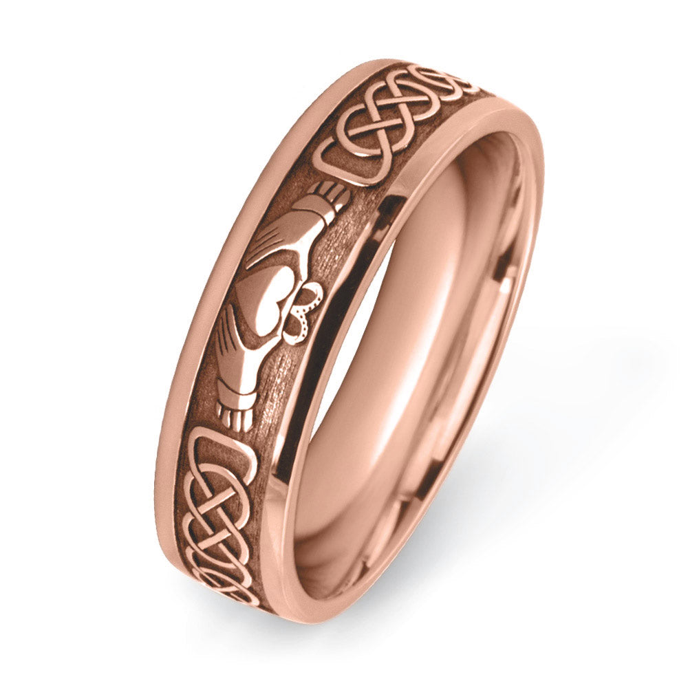 Celtic Claddagh Patterned Wedding Ring