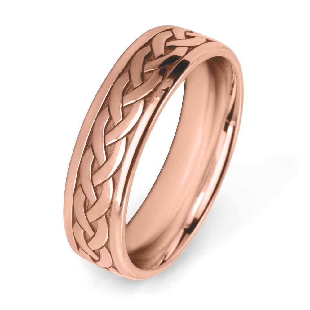 Woven Ribbon Patterned Wedding Ring