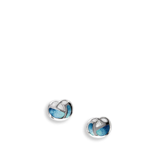 Nicole Barr Ocean Sea Tide Enamel Celtic Knot Stud Earrings