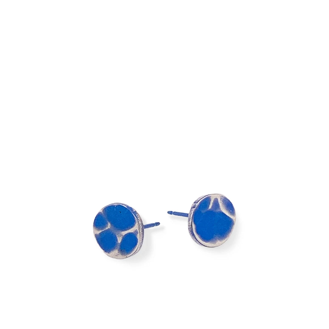 Organic Planished Halo Stud Earrings
