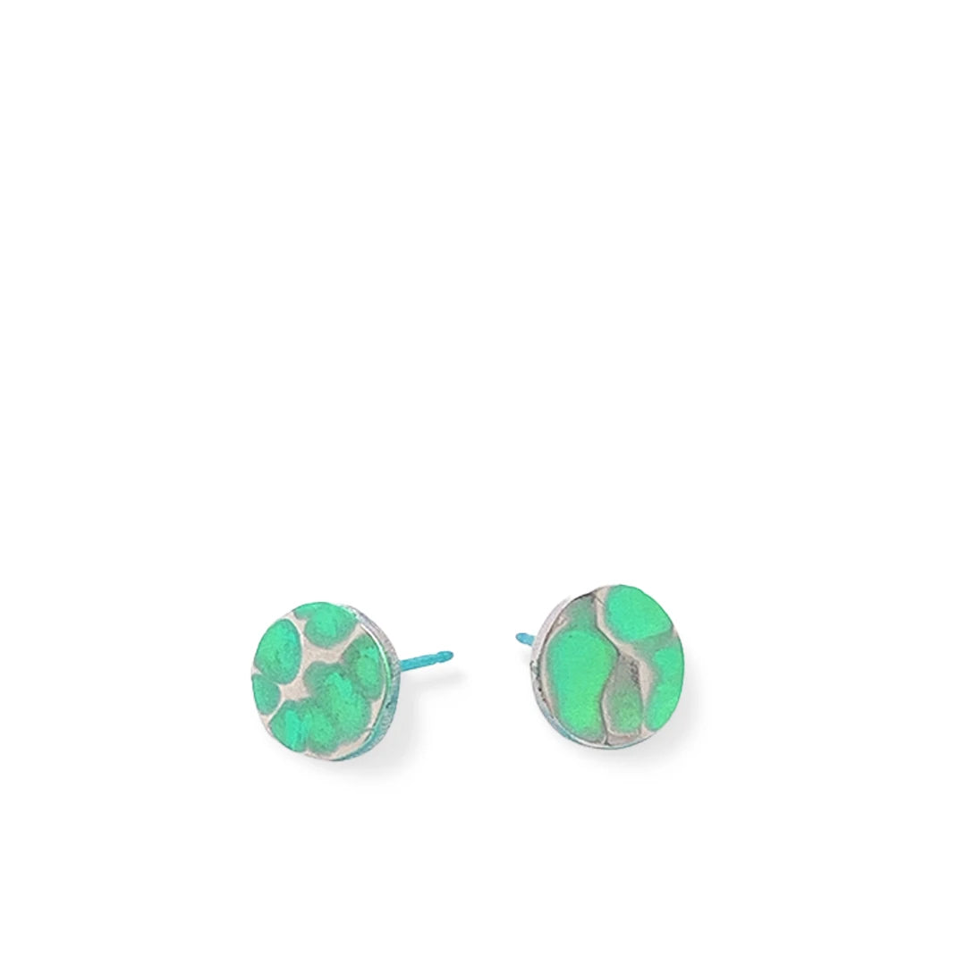 Organic Planished Halo Stud Earrings