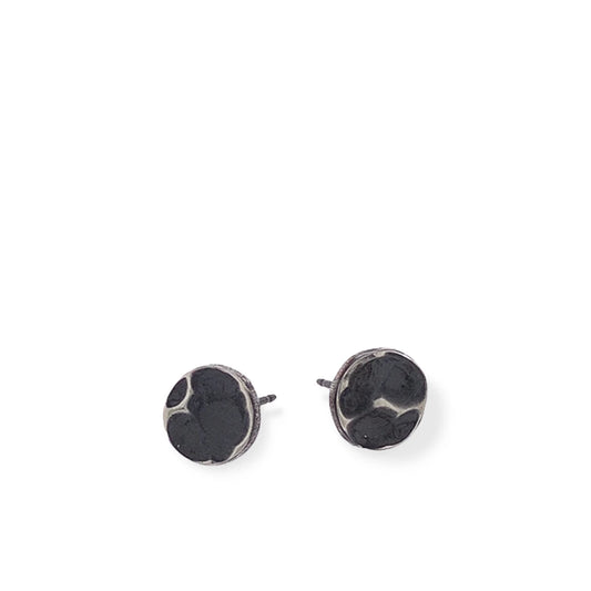 Organic Planished Halo Stud Earrings