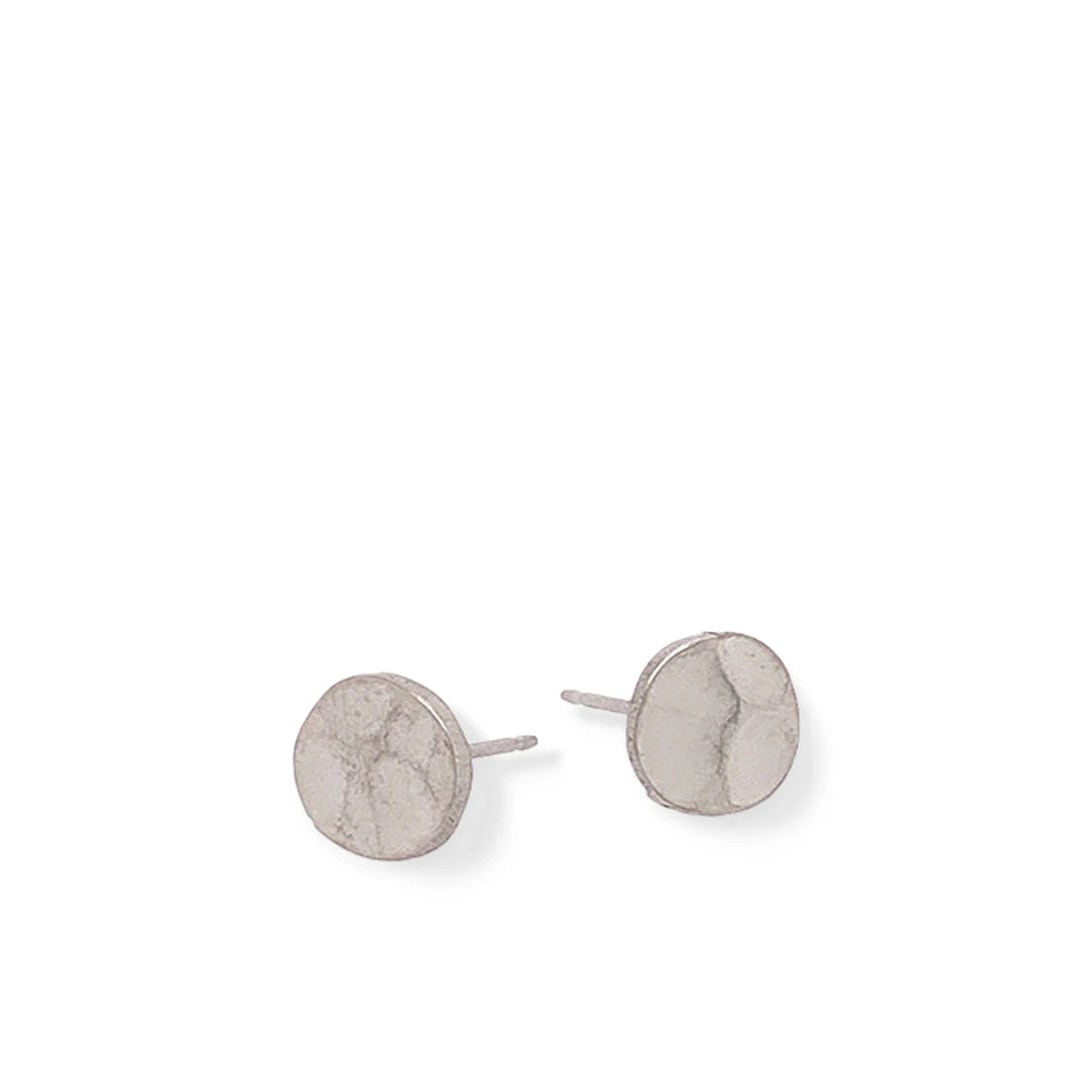 Organic Planished Halo Stud Earrings