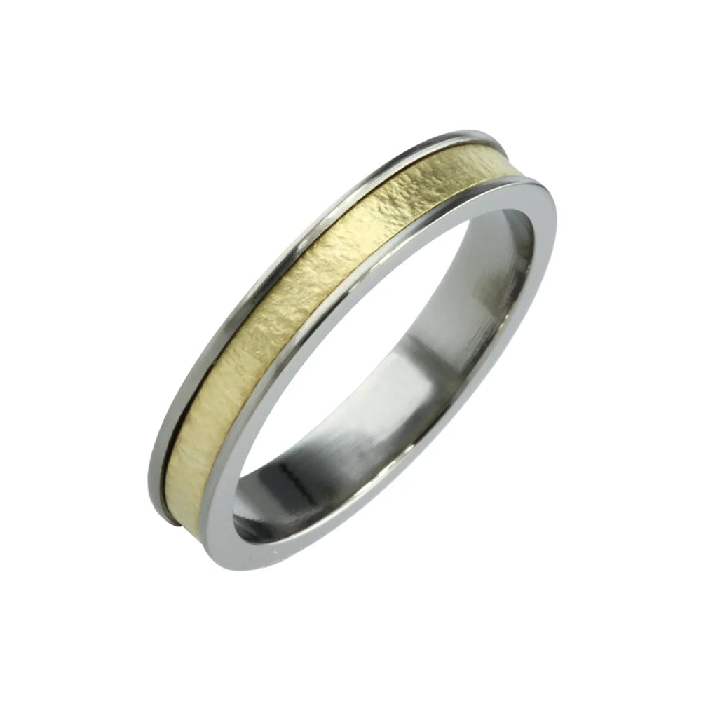 4mm Textured Inlay Finish Titanium Ring