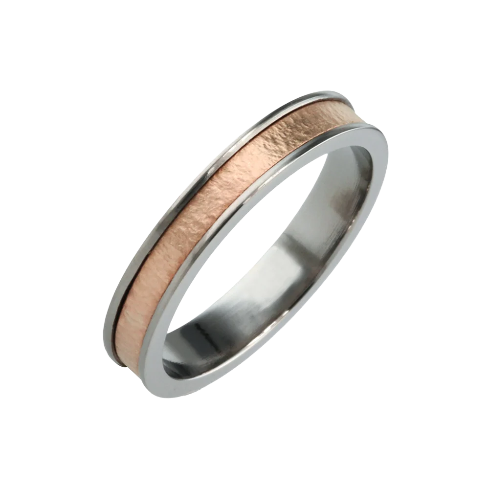 4mm Textured Inlay Finish Titanium Ring