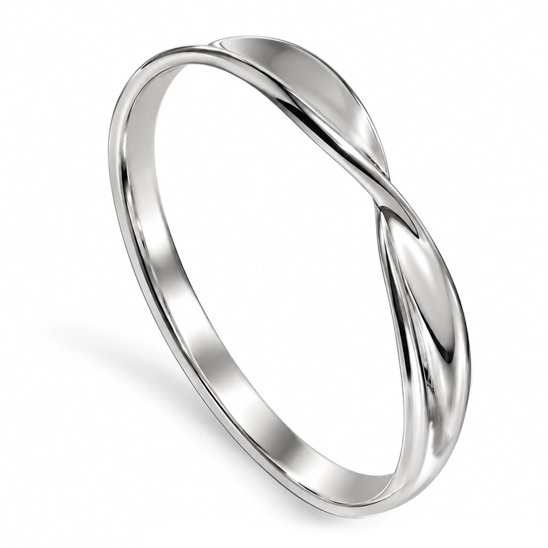 Noelle Crossover Sterling Silver Wide Bangle