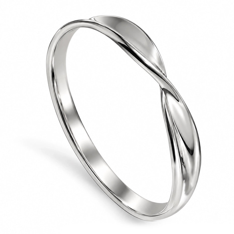 Noelle Crossover Sterling Silver Wide Bangle