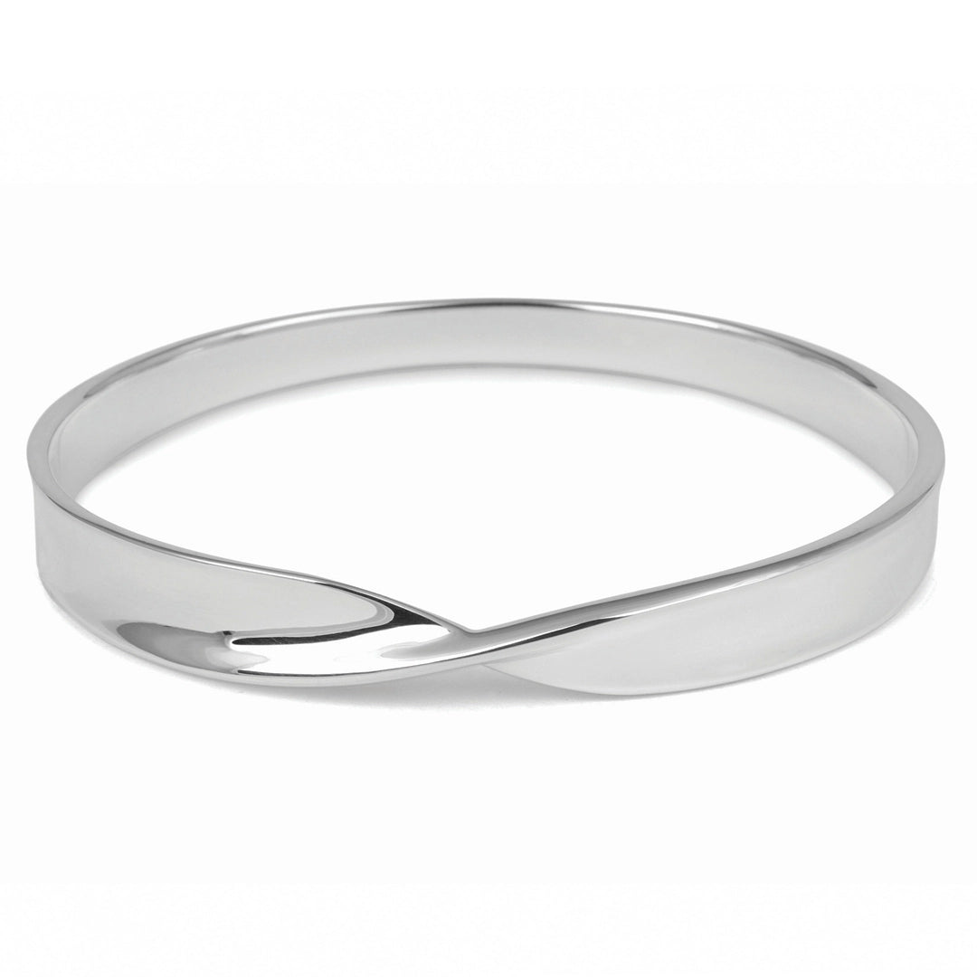Noelle Crossover Sterling Silver Wide Bangle