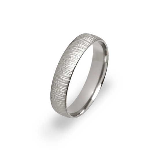 6mm Fine Ripple Textured Titanium Wedding Ring 6mm Fine Ripple Textured Titanium Wedding Ring