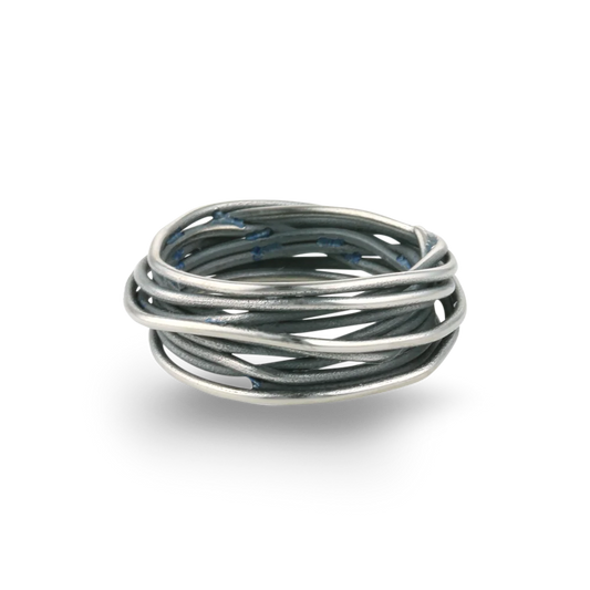 Black Chaos Patterned Titanium Ring