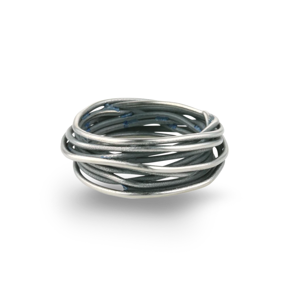 Black Chaos Patterned Titanium Ring