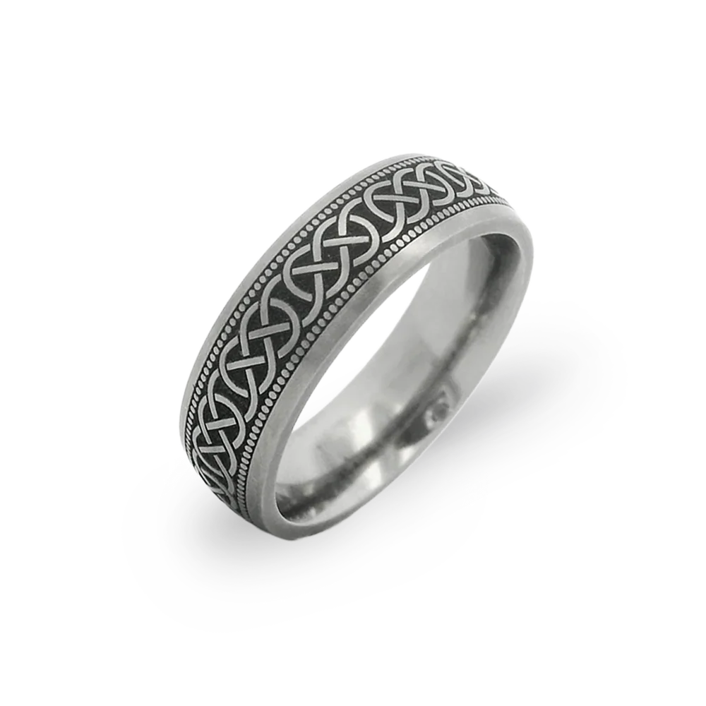 6mm Fine Celtic Knot Titanium Wedding Ring