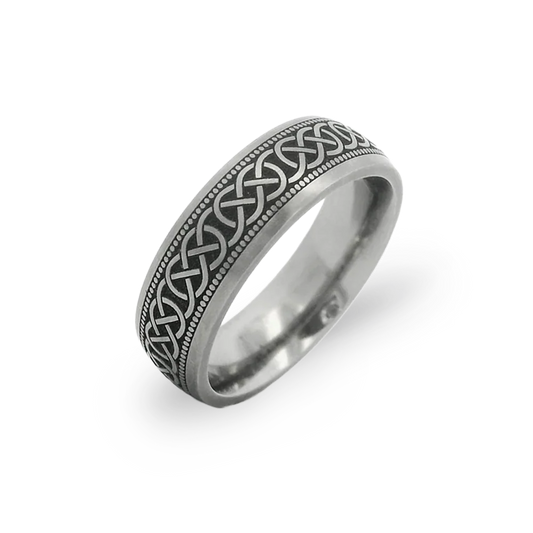 6mm Fine Celtic Knot Titanium Wedding Ring 6mm Fine Celtic Knot Titanium Wedding Ring