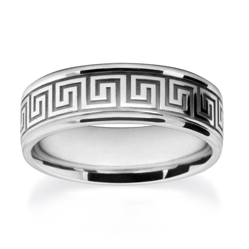 Meander Patterned Wedding Ring