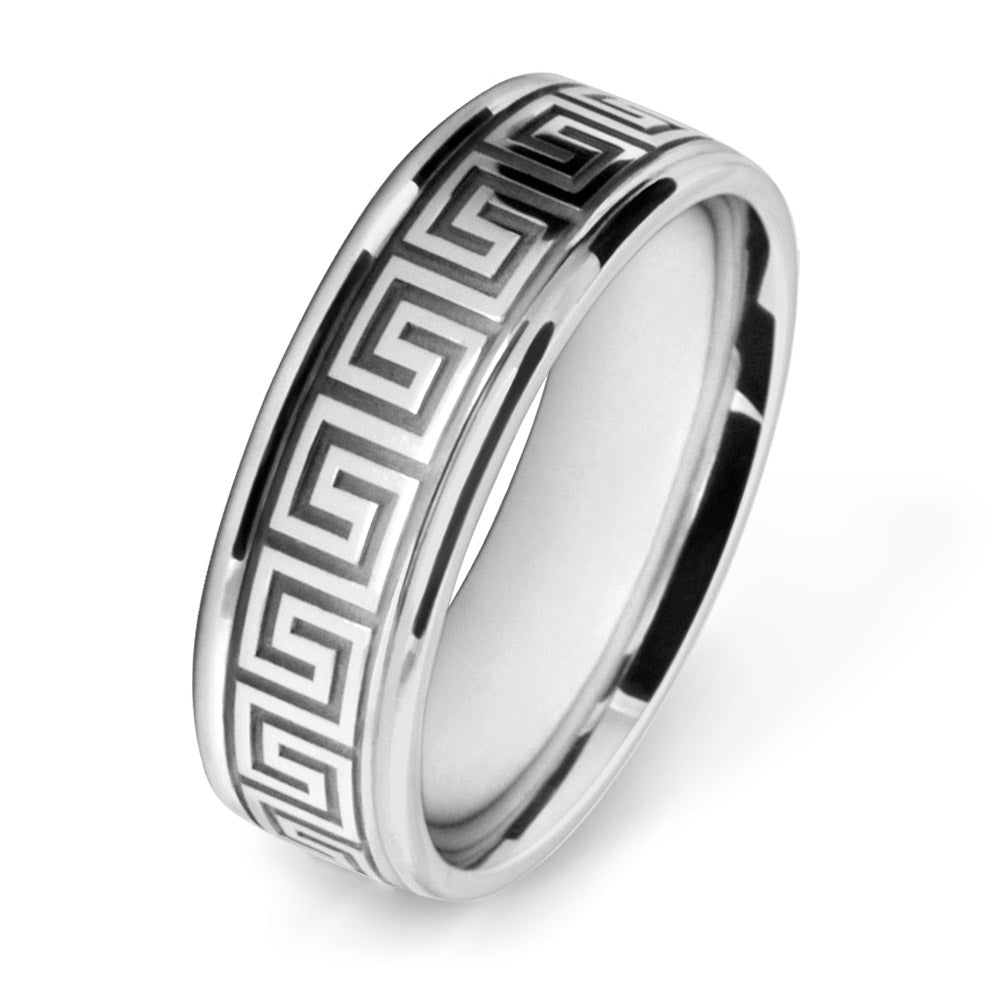 Meander Patterned Wedding Ring