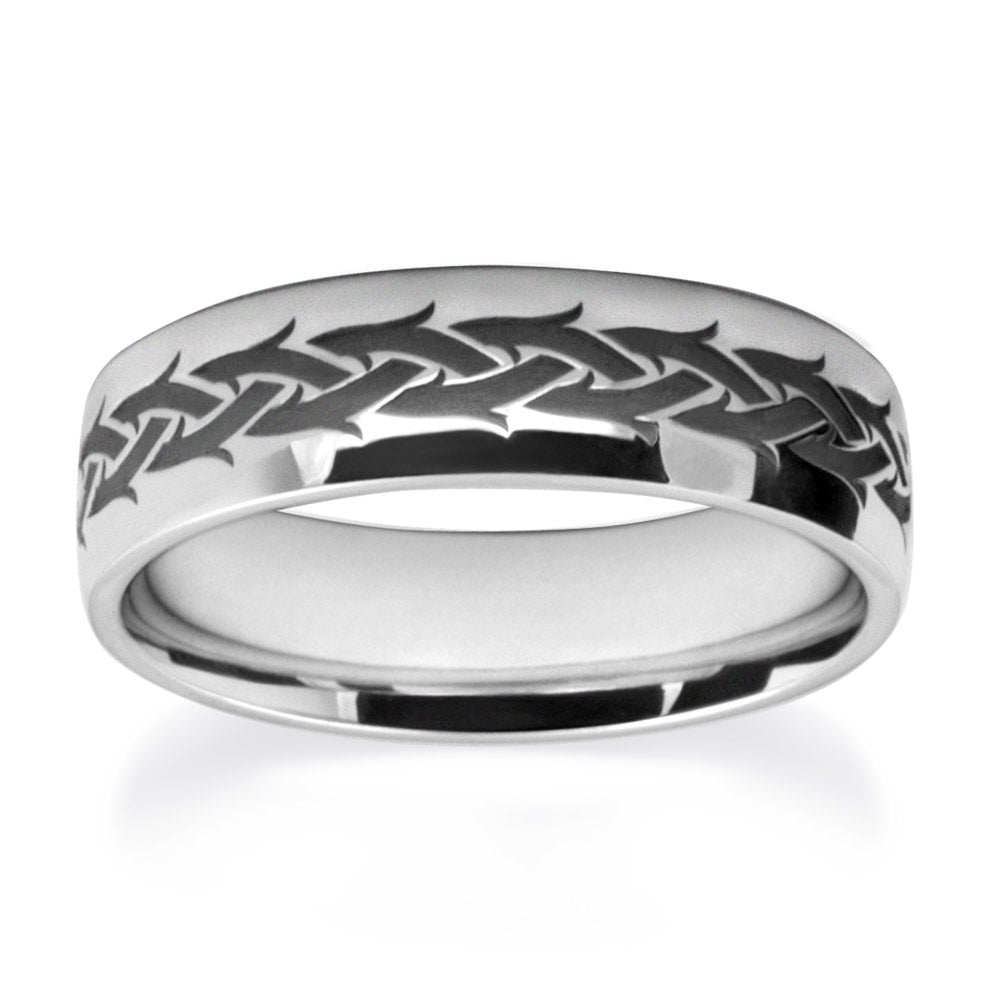 CROWN OF THORN Patterned Wedding Ring