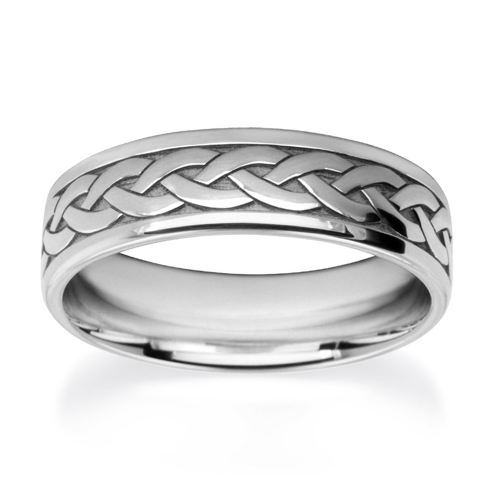 Woven Ribbon Patterned Wedding Ring
