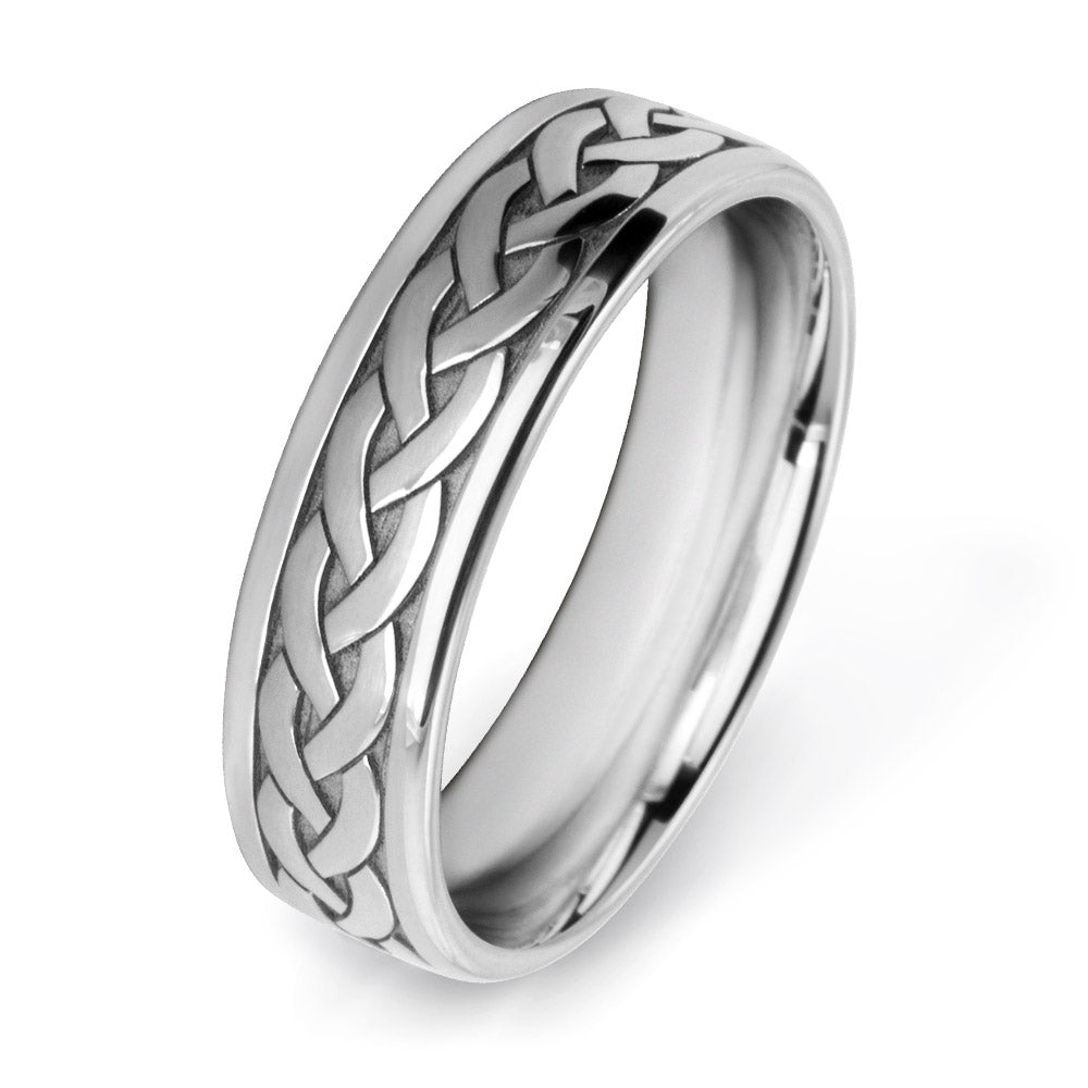 Woven Ribbon Patterned Wedding Ring