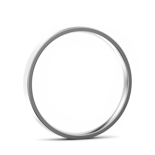 2.5mm Flat Court Light Weight Wedding Ring White Gold