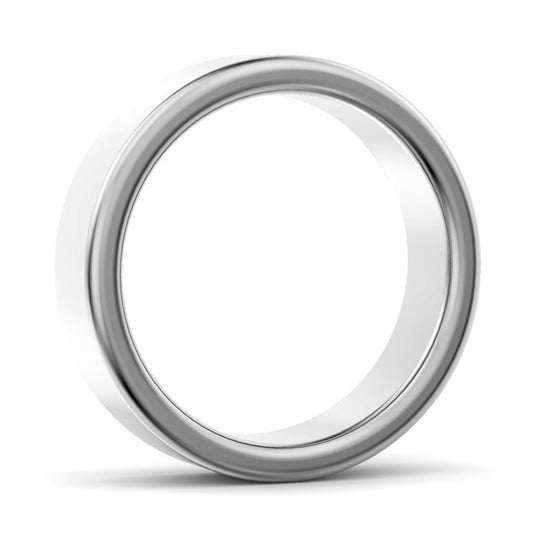 6mm Modern Court Medium Weight Wedding Ring White Gold