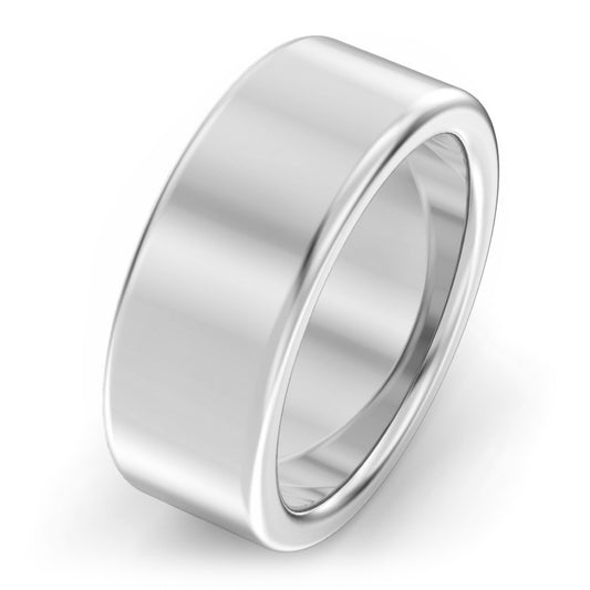 8mm Modern Court Medium Weight Wedding Ring White Gold