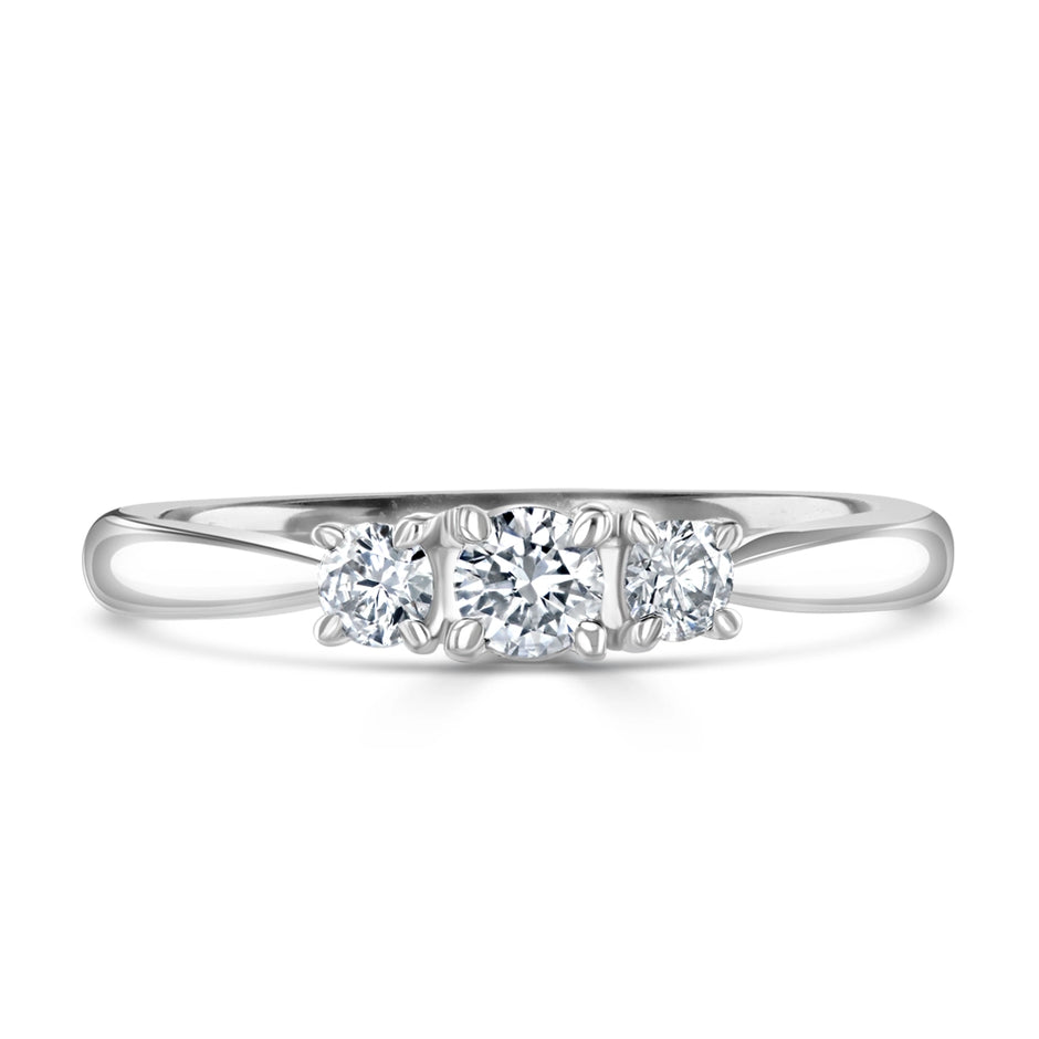 0.30ct Three Stone Diamond Trilogy Engagement Ring
