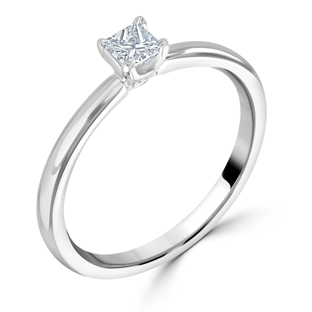0.25ct Princess Cut Diamond Solitaire Engagement Ring