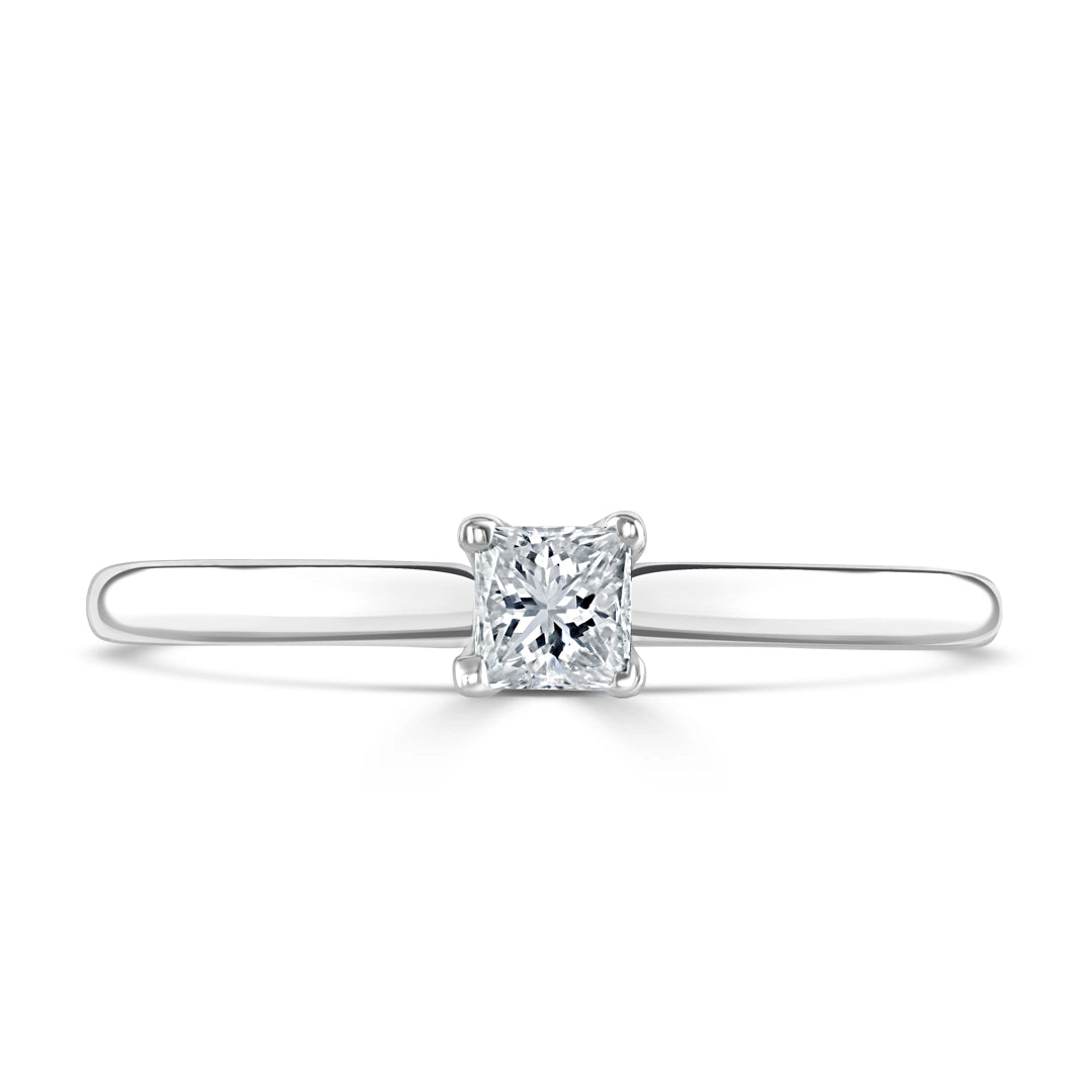 0.25ct Princess Cut Diamond Solitaire Engagement Ring