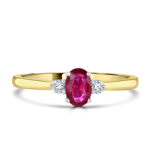Ruby and Diamond Trilogy Engagement Ring