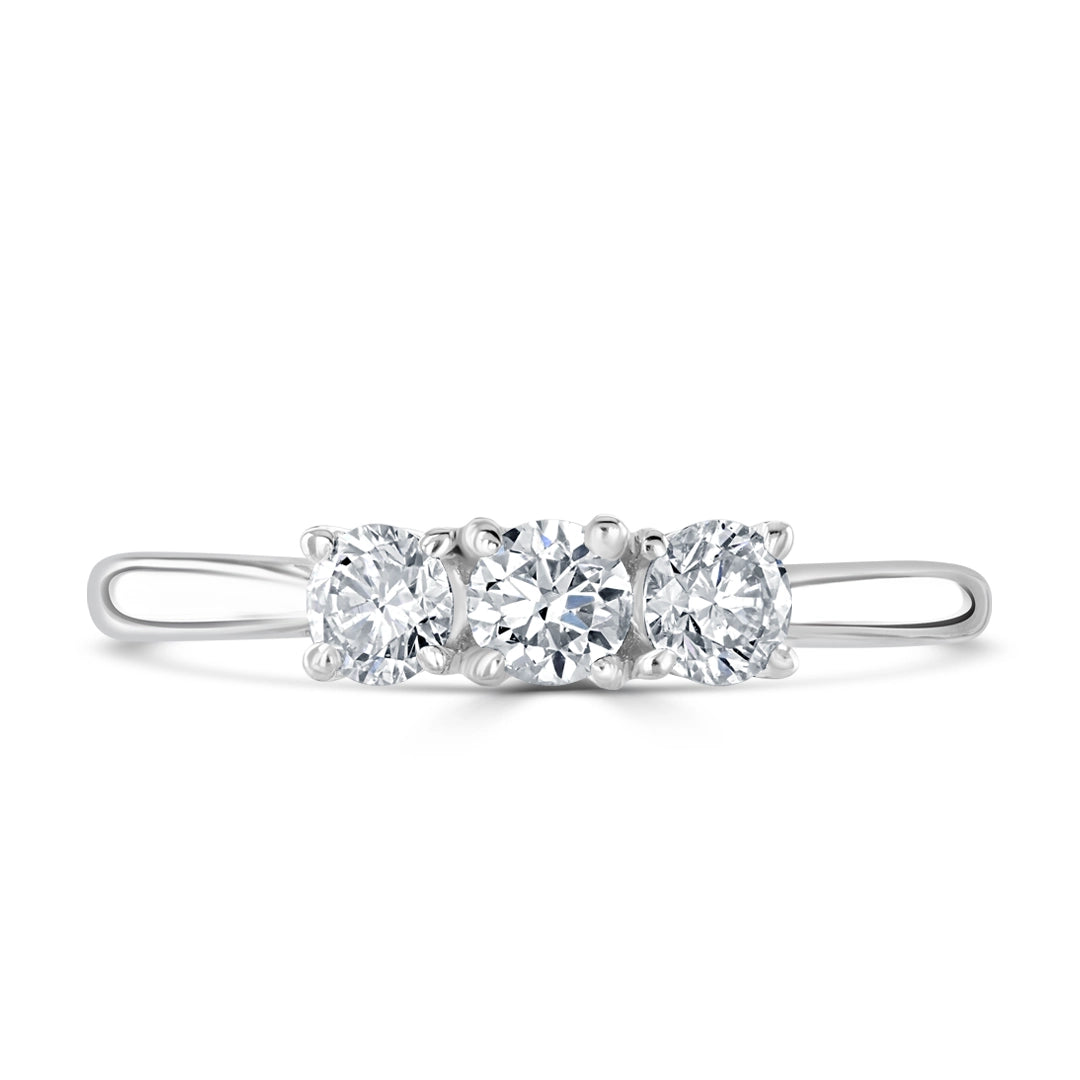 0.50ct Three Stone Diamond Trilogy Engagement Ring