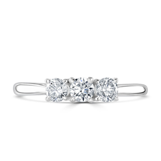 0.50ct Three Stone Diamond Trilogy Engagement Ring