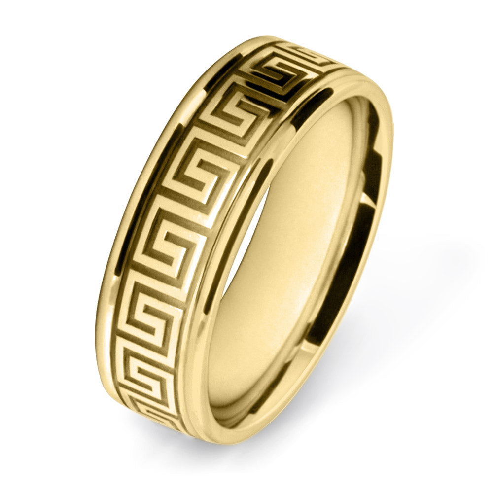 Meander Patterned Wedding Ring