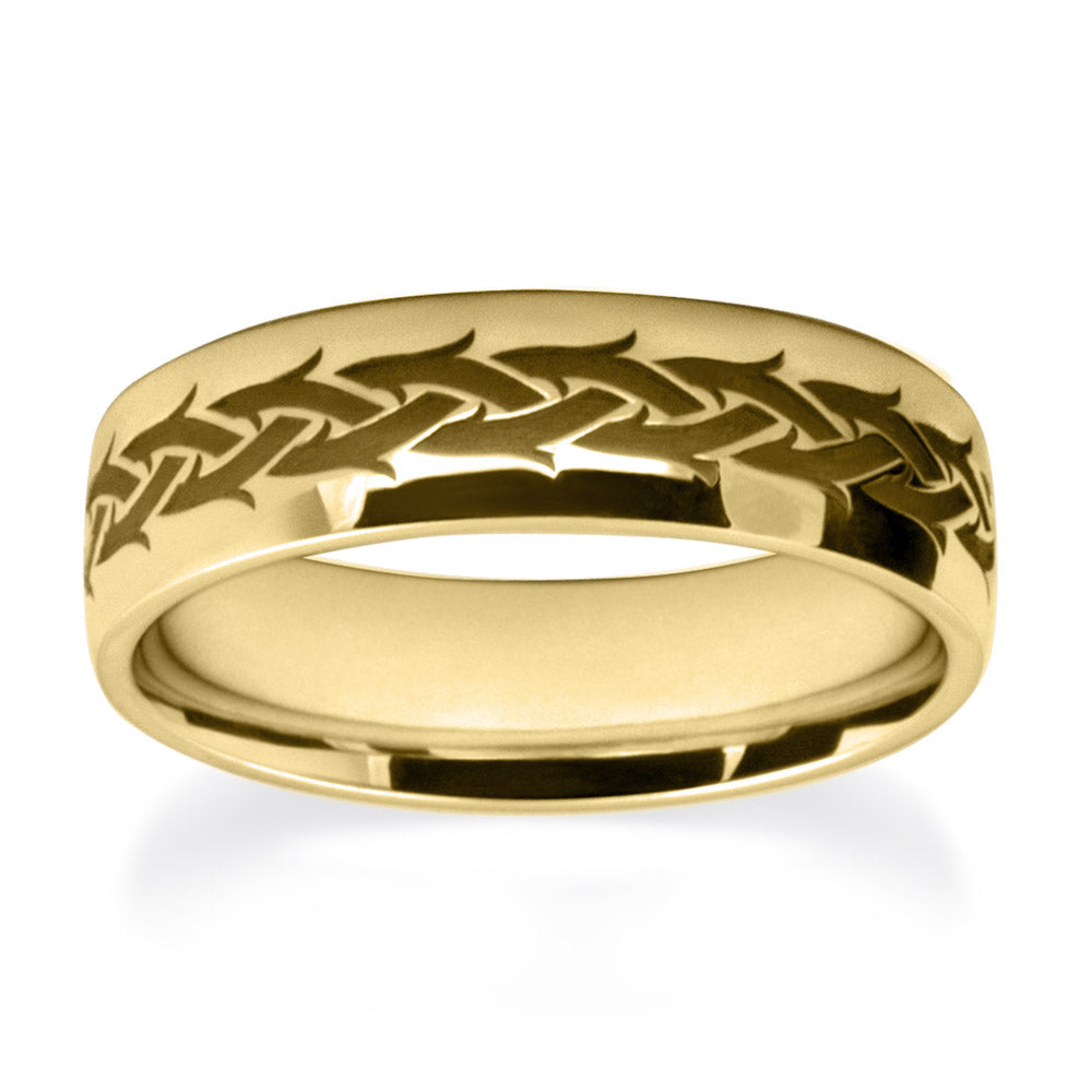 CROWN OF THORN Patterned Wedding Ring
